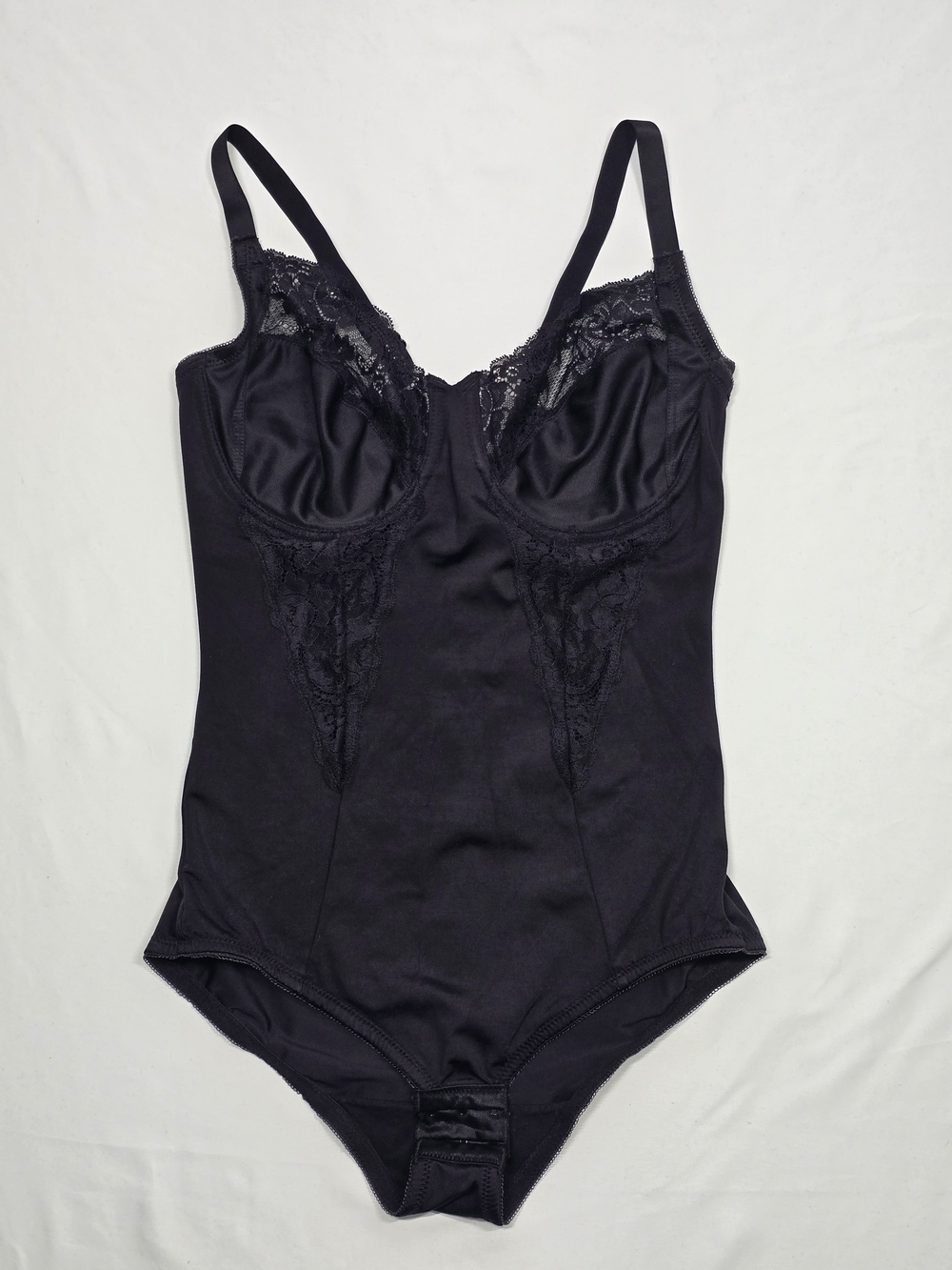 Maidenform Black Lace Trim Firm Control Underwire Body Briefer Size 36C